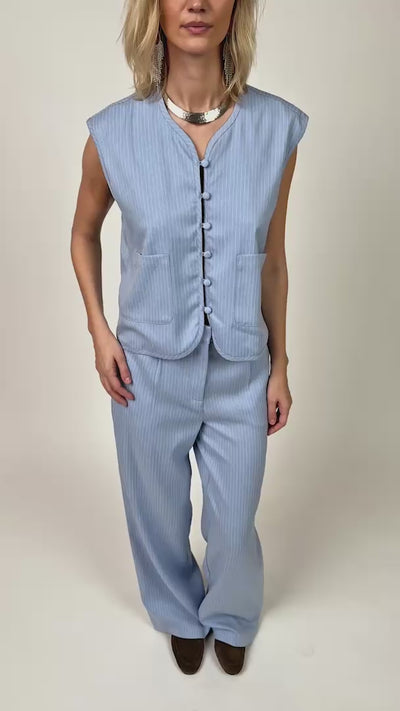 Lollys Laundry AbbeyLL Weste Vest 22 Light Blue