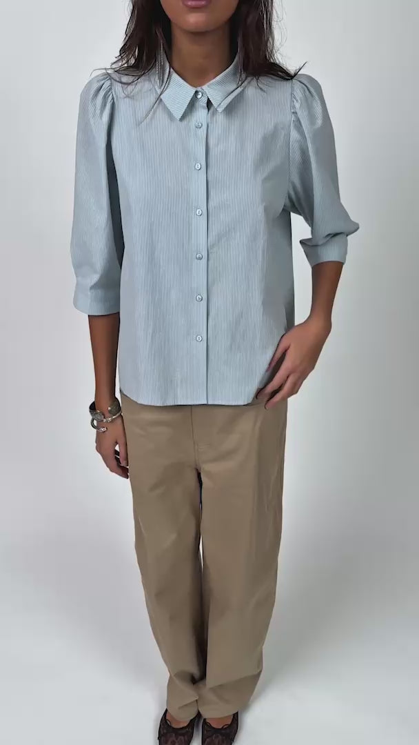 Lollys Laundry BonoLL Bluse Shirt Staubblau