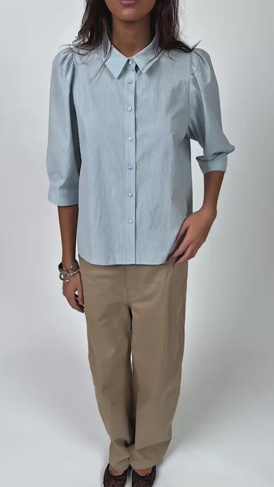 Lollys Laundry BonoLL Bluse Shirt Staubblau