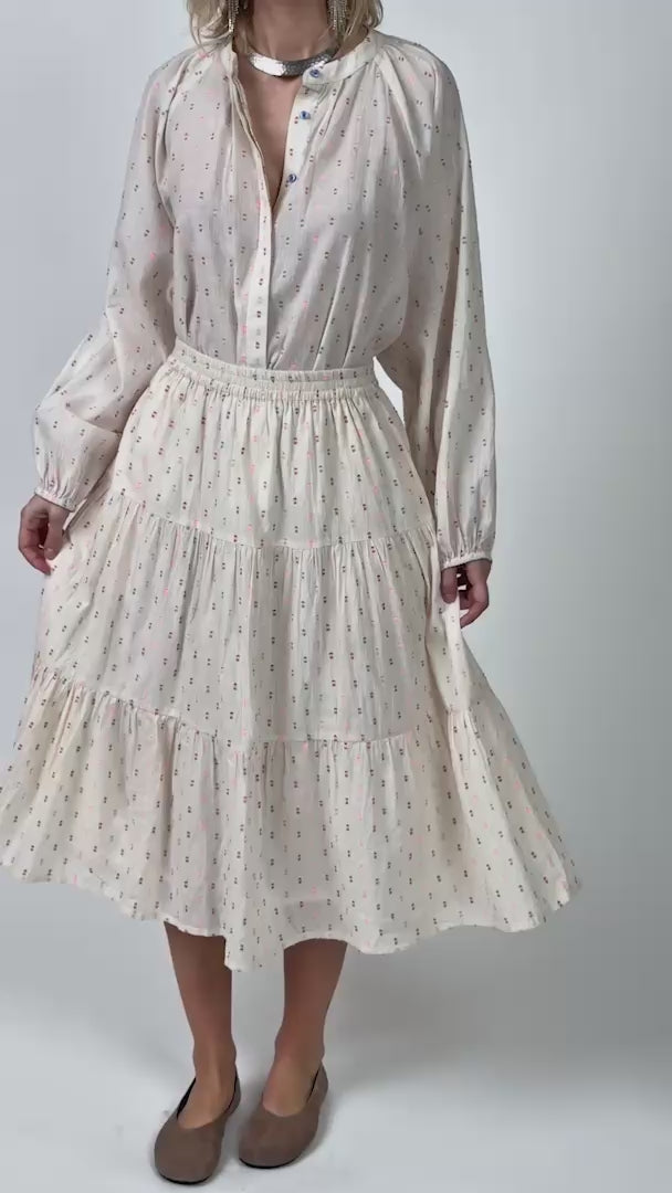 Lollys Laundry MorningLL Midi Rock Skirt Creme
