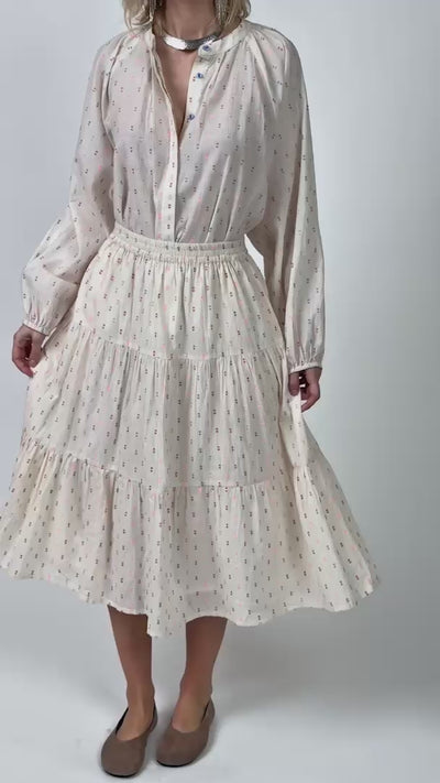 Lollys Laundry MorningLL Midi Rock Skirt Creme